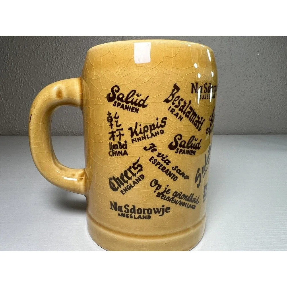 Vintage STAFFEL LIMBURG Echt Dom-Ceramic Beer Mug Cheers Prost Salud Salute